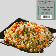 RIZ SAUTE AU POULET BQT 500G : CARTON DE 18