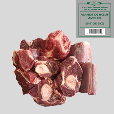 VIANDE DE BOEUF AVEC OS  SURGELEE : SACHET DE 5KG