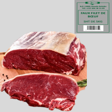 FAUX FILET DE BOEUF SURGELE : SACHET DE 5KG