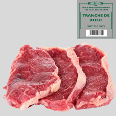 TRANCHE DE BOEUF SURGELEE : SACHET DE 5KG