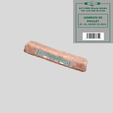 JAMBON POULET Ø = 45,  BARRE DE 400G : CARTON DE 40
