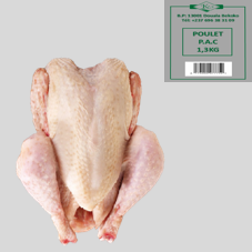 POULET P.A.C SURGELE ET EMBALLE : 1,3kg