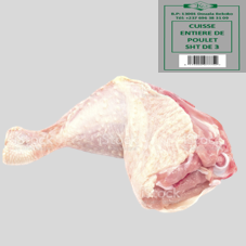 CUISSE ENTIERE DE POULET SURGELE : SACHET DE 3 PCES