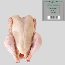 POULET P.A.C SURGELE ET EMBALLE : 1,6kg
