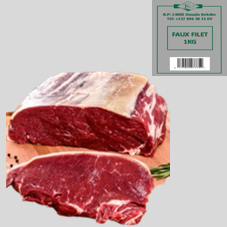 FAUX FILET DE BOEUF SURGELE : SACHET DE 1 KG