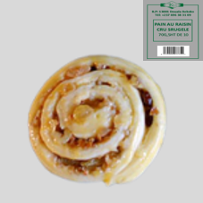 PAIN AU RAISIN 70g CRU SURGELE : SACHET DE 10 PCES