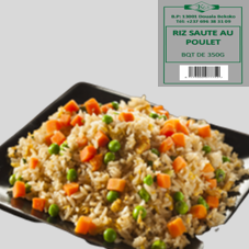 RIZ SAUTE AU POULET BQT 350G : CARTON DE 24