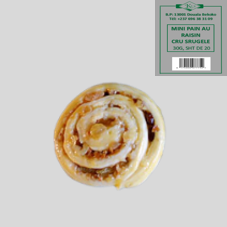 MINI PAIN AU RAISIN 30g CRU SURGELE : SACHET DE 20 PCES