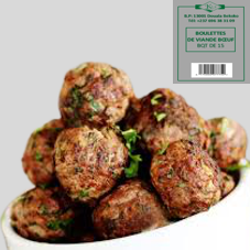 BOULETTES DE VIANDE BOEUF 20G, BQT DE 5 :  CARTON DE 36